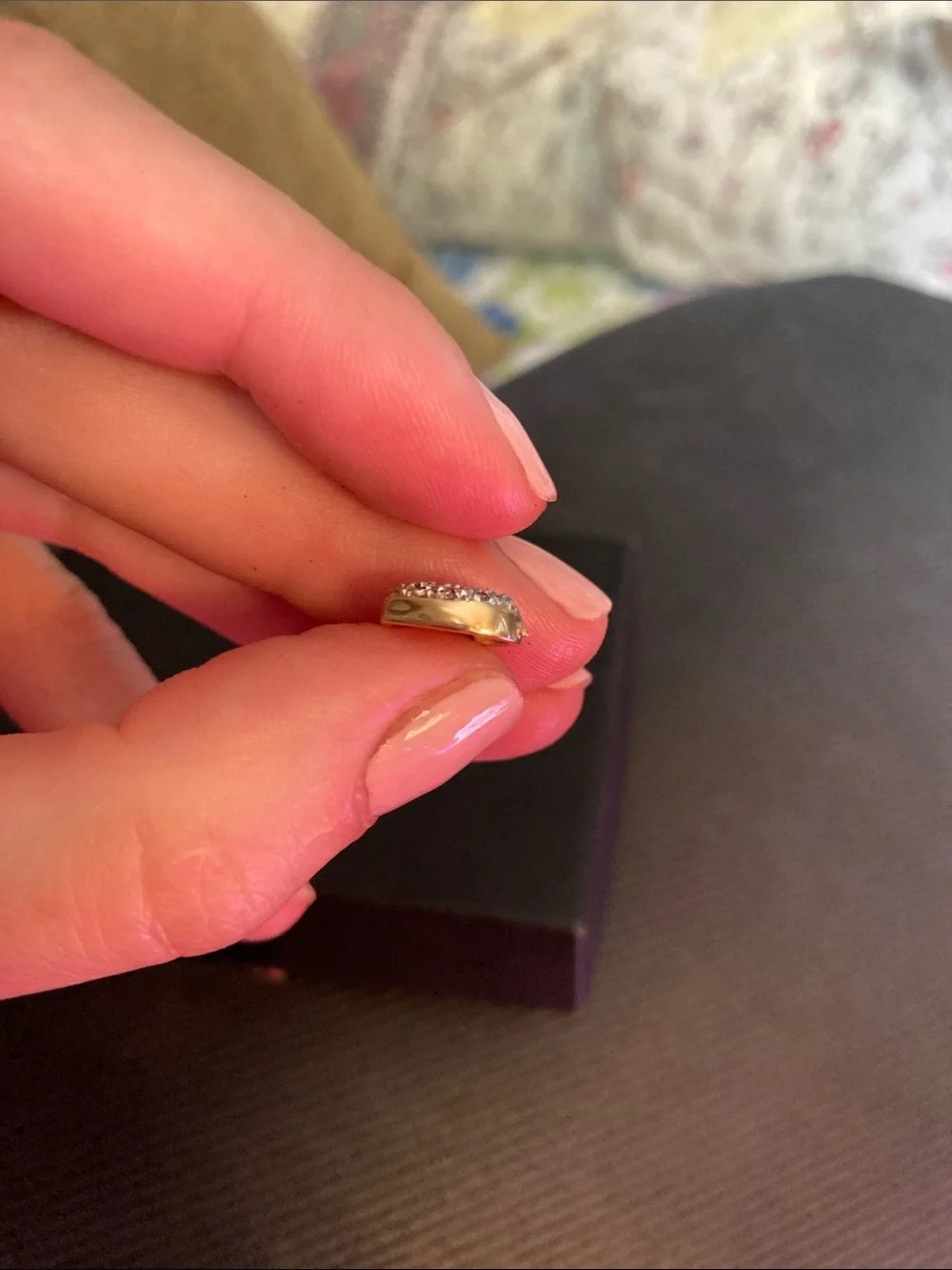 2 diamond yellow gold heart charms ( as is)